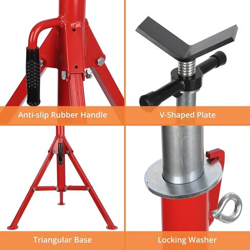 حامل أنبوب على شكل حرف V، حامل أنابيب فولاذية شديدة التحمل بوزن 2500 رطل مع ارتفاع قابل للتعديل 28 بوصة - 52 بوصة، تصميم قابل للطي ودعم آمن على شكل حرف V لمشاريع اللحام والسيارات والبناء، أحمر in Kuwait