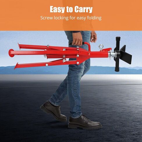 حامل أنبوب على شكل حرف V، حامل أنابيب فولاذية شديدة التحمل بوزن 2500 رطل مع ارتفاع قابل للتعديل 28 بوصة - 52 بوصة، تصميم قابل للطي ودعم آمن على شكل حرف V لمشاريع اللحام والسيارات والبناء، أحمر in Kuwait