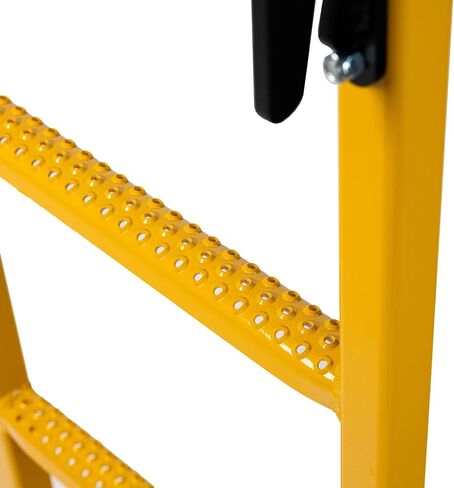 RIGCRAFTOR – Heavy Duty 3-Step Aluminum Truck Ladder with Mounting Hooks – Non-Slip Steps and 3 Secure Contact Points – Quick, Stable Access for Flatbed Trailers – Portable Truck Ladder – Yellow in Saudi Arabia