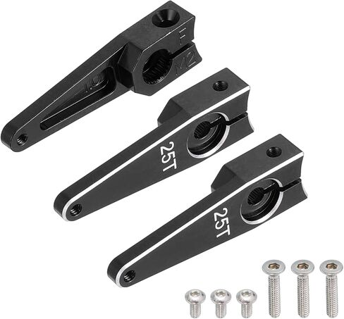 MECCANIXITY Aluminum Alloy 1 inch 25T Steering Servo Arm Horn Black for Car/Boat/Airplane Boat Accessories Pack of 3 in Saudi Arabia