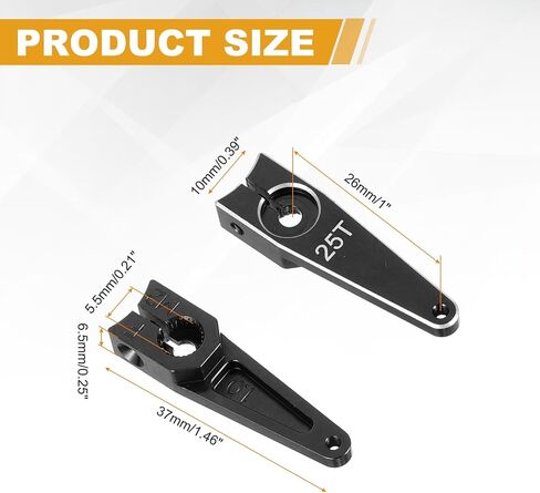 MECCANIXITY Aluminum Alloy 1 inch 25T Steering Servo Arm Horn Black for Car/Boat/Airplane Boat Accessories Pack of 3 in Saudi Arabia