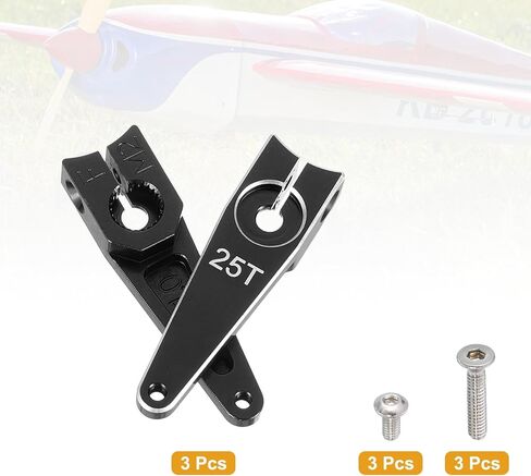 MECCANIXITY Aluminum Alloy 1 inch 25T Steering Servo Arm Horn Black for Car/Boat/Airplane Boat Accessories Pack of 3 in Saudi Arabia