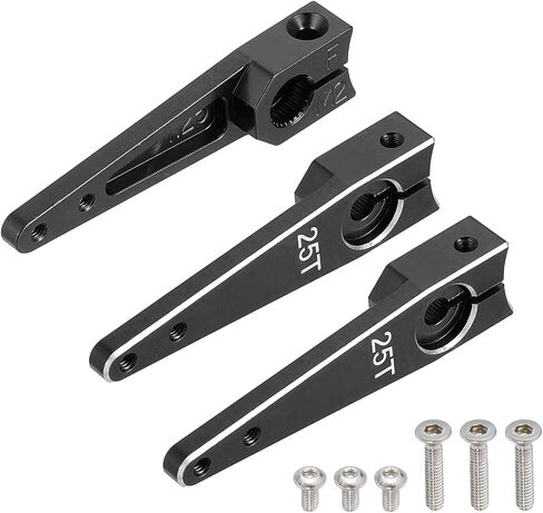 MECCANIXITY Aluminum Alloy 1.25 inch 25T Steering Servo Arm Horn Black for Car/Boat/Airplane Boat Accessories Pack of 3 in Saudi Arabia
