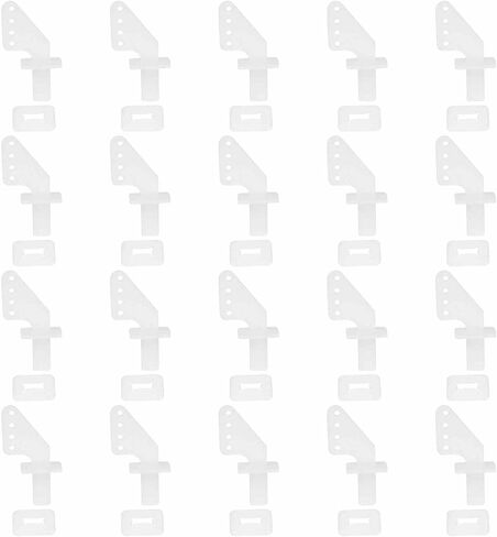MECCANIXITY 10 قطع من أبواق التحكم البلاستيكية، 4 فتحات 19 × 17 مم تعديل إبرة التحكم في زاوية الدفة لطائرة RC KT DIY ملحقات أجزاء الطائرة، أبيض in Saudi Arabia