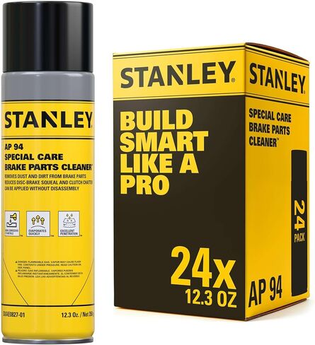 STANLEY AP94 Brake Cleaner Spray 24x12.3 Oz – Fast Evaporating Brake Dust & Grease Remover for Disc, Rotor, Caliper, Drum, Spring & Clutch – Non-Chlorinated, Residue-Free Formula – 24 Pack in Saudi Arabia