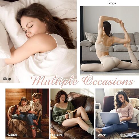 جوارب Zando النسائية الناعمة غير الواضحة، جوارب شتوية سميكة منفوشة، جوارب دافئة مريحة، جوارب شبشب مريحة، جوارب نوم منزلية سميكة in Kuwait