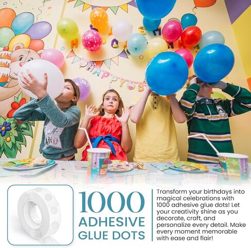 نقاط بالون لاصقة على الوجهين - 1000 قطعة من شريط البالونات للقوس، ملصقات بالونات للحائط، نقاط لاصقة قابلة للإزالة للحرف اليدوية، الحفلات، وديكورات المنزل in Saudi Arabia