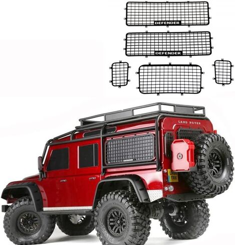 5pcs RTX4 Metal Window Mesh Protective Net Defender Logo for 1/10 RC Crawler Car TRAXS RTX-4 Accessories in Saudi Arabia