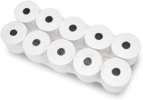 [عبوة من 100 لفة] إضافة شريط آلي/لفات ورق آلة حاسبة 2-1/4 × 150 قدم طبقة واحدة من ورق السندات الأبيض لآلة حاسبة الطباعة El-1750 1801 P23 ذات 10 مفاتيح in Kuwait