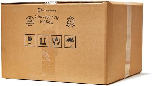 [عبوة من 100 لفة] إضافة شريط آلي/لفات ورق آلة حاسبة 2-1/4 × 150 قدم طبقة واحدة من ورق السندات الأبيض لآلة حاسبة الطباعة El-1750 1801 P23 ذات 10 مفاتيح in Kuwait