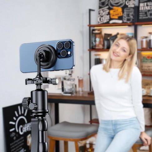 حامل حامل ثلاثي مغناطيسي من Kiorafoto يناسب ذراع ثلاثي القوائم السحري والمزيد مع جهاز برغي 1/4 بوصة - 20 خيط متوافق مع هاتف 14 Plus 13 12 Pro Max Mini وحافظة مغناطيسية، حلقة مغناطيسية متضمنة لمزيد من الهواتف in Kuwait