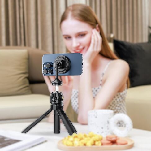 حامل حامل ثلاثي مغناطيسي من Kiorafoto يناسب ذراع ثلاثي القوائم السحري والمزيد مع جهاز برغي 1/4 بوصة - 20 خيط متوافق مع هاتف 14 Plus 13 12 Pro Max Mini وحافظة مغناطيسية، حلقة مغناطيسية متضمنة لمزيد من الهواتف in Kuwait