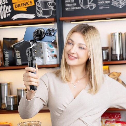 حامل حامل ثلاثي مغناطيسي من Kiorafoto يناسب ذراع ثلاثي القوائم السحري والمزيد مع جهاز برغي 1/4 بوصة - 20 خيط متوافق مع هاتف 14 Plus 13 12 Pro Max Mini وحافظة مغناطيسية، حلقة مغناطيسية متضمنة لمزيد من الهواتف in Kuwait