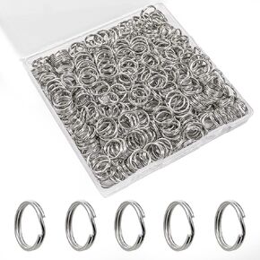 1/2'' 100PCS Small Split Key Rings for Keychains, Double Loops Metal Mini Key Ring for Jewelry Making Dog Luggage Tag Car Key DIY Crafts (Silver) in Saudi Arabia