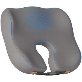 Upgraded -Office Chair Cushion for Sciatica and Hip Pain Relief, Extra-Dense Coccyx Cushion with Ergonomic Design, Seat Cushion for Desk Chair, Car, Wheelchair - All-Day Comfort (Black) in Kuwait