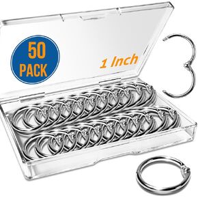 50 PCS Binder Rings Loose Leaf Binder Book Rings - 1 inch Multifunctional Loose Leaf Key Ring Clips for Papers,Index Cards,Office,School,Home Crafts Ornaments and DIY Arts in Kuwait