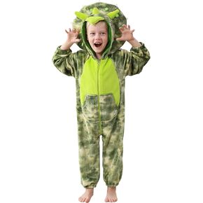 LOLANTA Boys' Girls' Bodysuits Costume Fleece Dinosaur Jumpsuit One-Piece Kids Holiday Halloween Birthday Gift in Saudi Arabia