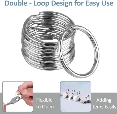 1/2'' 100PCS Small Split Key Rings for Keychains, Double Loops Metal Mini Key Ring for Jewelry Making Dog Luggage Tag Car Key DIY Crafts (Silver) in Saudi Arabia