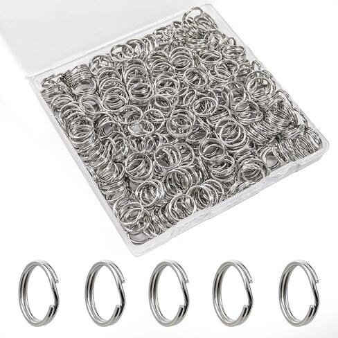 1/2'' 100PCS Small Split Key Rings for Keychains, Double Loops Metal Mini Key Ring for Jewelry Making Dog Luggage Tag Car Key DIY Crafts (Silver) in Saudi Arabia