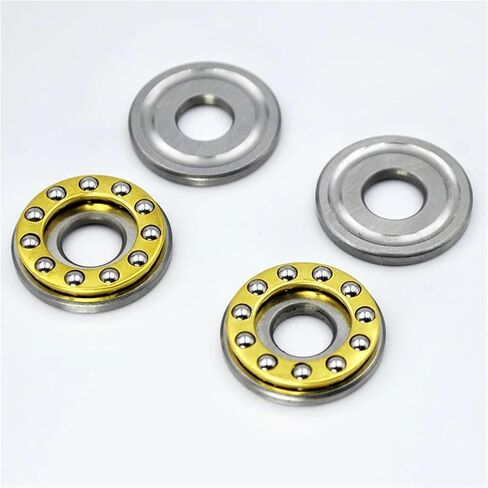 F8-22M Miniature Thrust Ball Bearing, Silver and Gold, 8mm Inner Diameter, 11 Steel Balls, Planar Design for Precision Instruments, 8x22x7mm (5Pcs) in Saudi Arabia