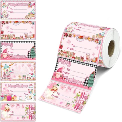 500 قطعة من بطاقات هدايا حفلات الكريسماس، ملصقات تغليف لصناديق هدايا عيد الميلاد، بطاقة اسم عيد ميلاد سعيد للحزمة، ملصقات سانتا للهدايا، علامات هدايا عيد الميلاد للأولاد والبنات 2.95 × 1.6 بوصة in Kuwait