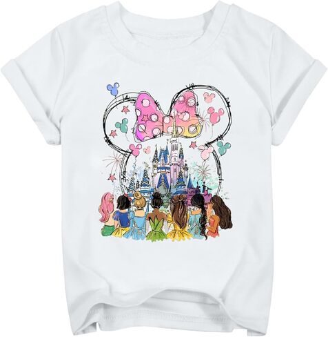 القمصان الأميرة الفتيات سحرية قصيرة الأكمام قميص طفل عطلات العطلة للأطفال TOE in Kuwait