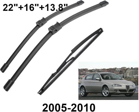 HYFJM Front and Rear Windscreen Wipers for Alfa Romeo 147 937 (2005-2010), 1/2/3/4/6 Units, Car Accessories (2007, 2008 and 2009) (Rear Wiper) (Rear Wiper) in Saudi Arabia