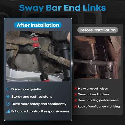 55398938AC Front Suspension Stabilizer Bar And K80894 Sway Bar Links Front Sway with PU Bushing Compatible with 2009-2010 Dodge Ram 1500, 2019-2022 Ram Classic 1500 4WD, 2011-2018 Ram 1500 in Saudi Arabia