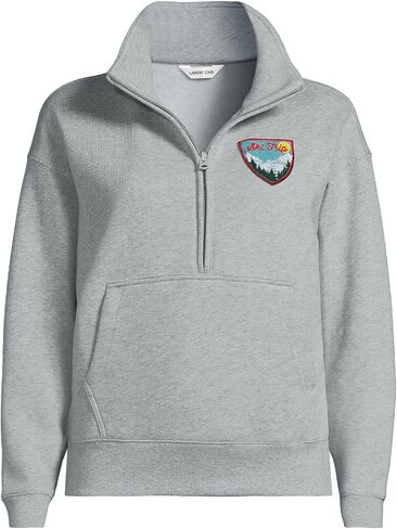 Lands' End Women's Serious Sweats Relaxed Long Sleeve Half Zip Sweatshirt in Saudi Arabia