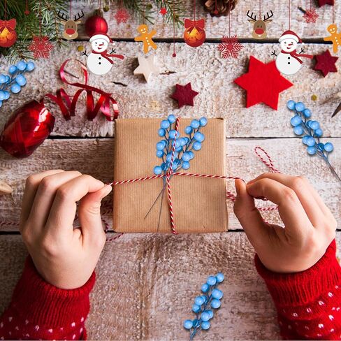 24 pcs Christmas Berries Stems Artificial Berry Stems for Christmas Tree Ornaments Crafts Holiday and Home Decor (Black) in Kuwait