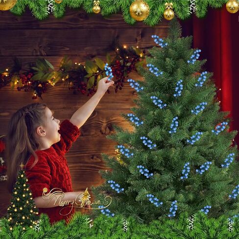 24 pcs Christmas Berries Stems Artificial Berry Stems for Christmas Tree Ornaments Crafts Holiday and Home Decor (Black) in Kuwait