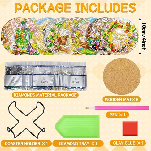 UPINS Ocean Diamond Art Painting Coaster Kit, 8Pcs DIY Crafts Kit with Holder, Non Slip Coaster Art Supplies for Adults, Ideal Christmas Gift in Saudi Arabia