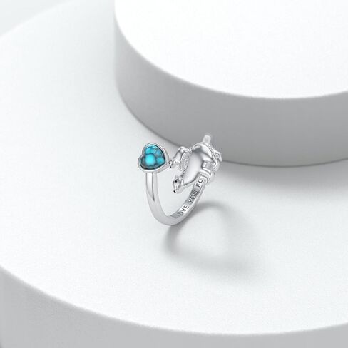 Opal Sea Turtle Open Ring Mother Maten Ring Ring 925 Sterling Silver Tortoise Loves Home Jewelry Gift for Women Mom Mome Baft Grady Grandma in Saudi Arabia