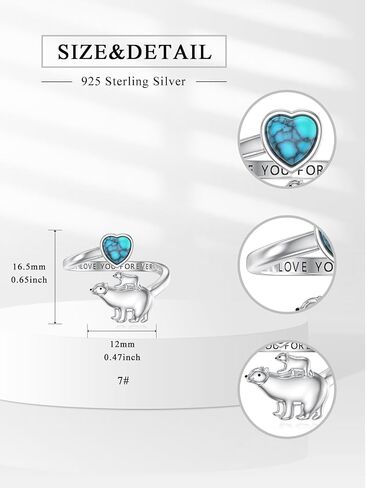 Opal Sea Turtle Open Ring Mother Maten Ring Ring 925 Sterling Silver Tortoise Loves Home Jewelry Gift for Women Mom Mome Baft Grady Grandma in Saudi Arabia