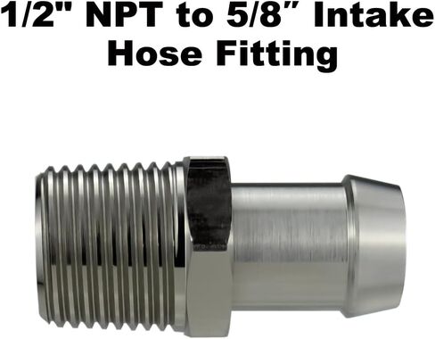 تركيب خرطوم سخان حديد مطلي بالكروم - محول مشعب السحب 1/2 بوصة NPT إلى 5/8 بوصة متوافق مع محركات SBC BBC SBF in Saudi Arabia