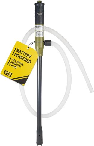 مضخة نقل الوقود المحمولة مع خرطوم مطاطي KTEP01MRUSB - تعمل بالبطارية ومنفذ USB-C | فوهة أمان، خرطوم عالي التحمل بطول 4.3 قدم | نقل الغاز، الديزل، سائل الديزل، المياه | يناسب براميل من 3 إلى 20 جالون in Kuwait