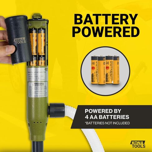 مضخة نقل الوقود المحمولة مع خرطوم مطاطي KTEP01MRUSB - تعمل بالبطارية ومنفذ USB-C | فوهة أمان، خرطوم عالي التحمل بطول 4.3 قدم | نقل الغاز، الديزل، سائل الديزل، المياه | يناسب براميل من 3 إلى 20 جالون in Kuwait