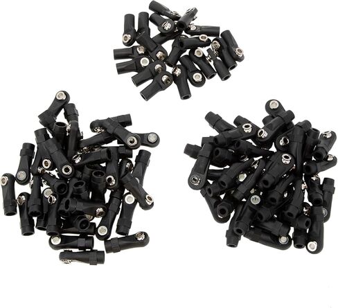MEUS RACING 100Pcs RC Link Rod Ends M4 Plastic Ball Head Ends for 1/10 SCX10 TRX4 RC Car Upgrade Parts (Section A) in Saudi Arabia