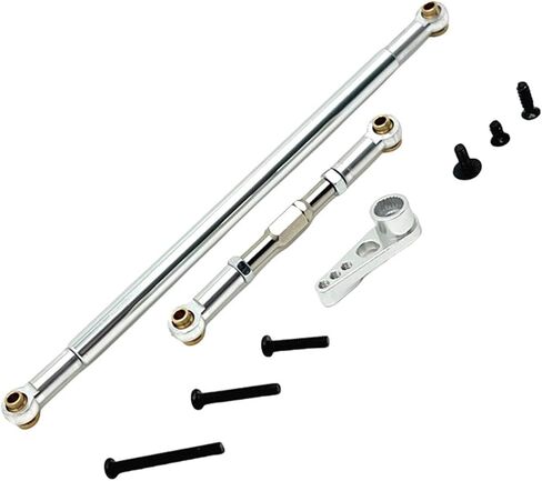 DYNWAVE RC Car Metal Steering Link Rod Easy Installation with Screw Servo Rod and Arm for MN86 Hobby Model MN128 Replacement Upgrade, Black in Saudi Arabia