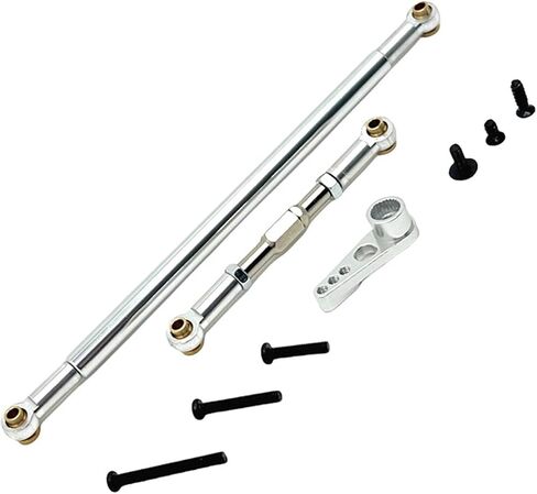 DYNWAVE RC Car Metal Steering Link Rod Easy Installation with Screw Servo Rod and Arm for MN86 Hobby Model MN128 Replacement Upgrade, Black in Saudi Arabia