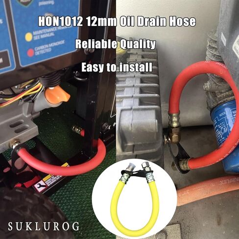 HON1012 خرطوم تغيير زيت الصرف 12 مم متوافق مع محركات سلسلة Hon-da GC160، GX270، GX240، GX360، GX390، GX340 (أخضر فلورسنت) in Kuwait