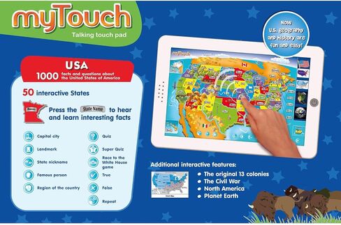 لعبة خريطة myTouch USA التفاعلية التعليمية من Zanzoon - اكتشف الولايات والعواصم مع 1000 حقيقة - أداة تعليمية للأطفال in Saudi Arabia