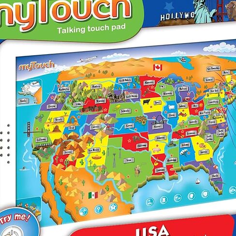 لعبة خريطة myTouch USA التفاعلية التعليمية من Zanzoon - اكتشف الولايات والعواصم مع 1000 حقيقة - أداة تعليمية للأطفال in Saudi Arabia