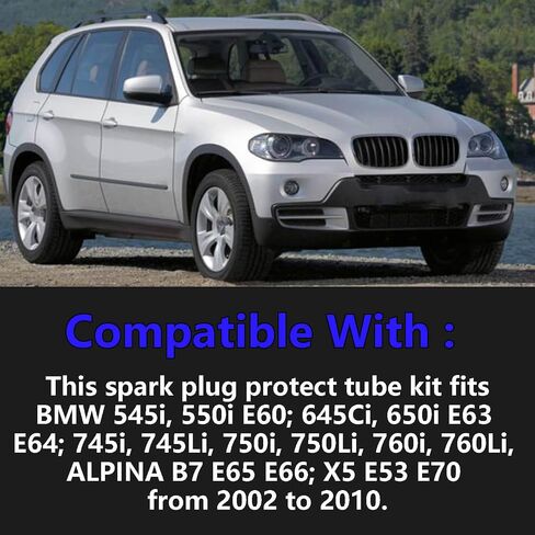شرارة التوصيل حماية أنبوب 8 قطع متوافق مع BMW E53 E60 E63 E64 E65 E66 E70 545i 550i 645Ci 650i 745i 750i 760Li | استبدال#11127570219 11127507404 11120150306 in Saudi Arabia