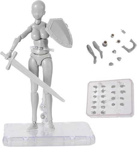 Artists Manikin Action Figure Mannequin 6 Inch SHF Drawing Figures Model for Sketching,Painting,Art Supplies, with Movable Jointed Replaceable Hand and Accessories (Female) in Saudi Arabia