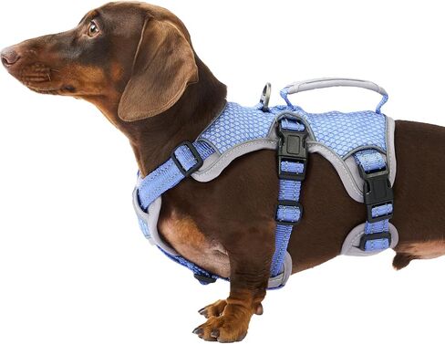Huntboo Escape Proof Dog Harness, Dachshund Harness, Reflective Dog Harness with Handle, Durable,Adjustable Vest for Small Medium Large Dogs Walking, Training, and Running Gear (Lavender Purple,S) in Kuwait