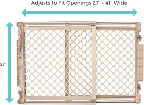 Toddleroo by North States Baby Gate for Stairs: Stairway Secure Gate. Fits Openings 27"-41" Wide. Safety Latch, Hardware Mount. Child Gates for Doorways. Made in USA. (27" Tall, Soft White) in Kuwait