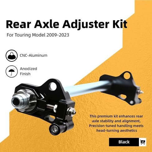 Motorcycle Rear Axle Adjuster Kit Compatible With For Harley Touring Street Glide Road King FLHR 2009-2023 (Black) in Saudi Arabia