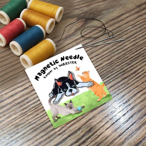 WIRESTER Magnetic Needle Minder for Organizing, Cute Needle Nanny Magnet for Cross Stitch, Embroidery, Sewing and Needlework Accessories - Black Bombay Kitten Cat in Saudi Arabia