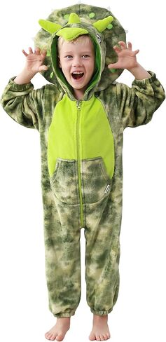 LOLANTA Boys' Girls' Bodysuits Costume Fleece Dinosaur Jumpsuit One-Piece Kids Holiday Halloween Birthday Gift in Saudi Arabia